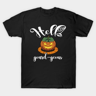 Hello Gourdgeous Halloween Funny Pumpkin T-Shirt